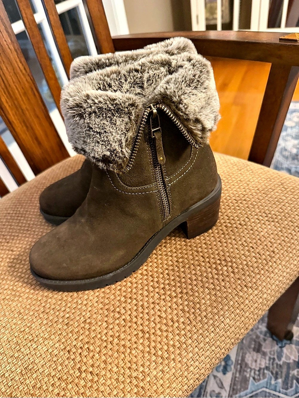 Vintage Foundry Co. Faux Fur Cuff Brown Winter Boots